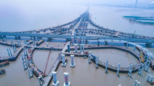 Bola dokončená posledná pilótová základňa výmeny binhai projektu ningbo fázy I s viacerými linkami Hangyong