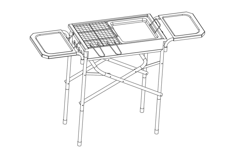 Návod na montáž prenosného grilu na drevené uhlie BBQ Camping