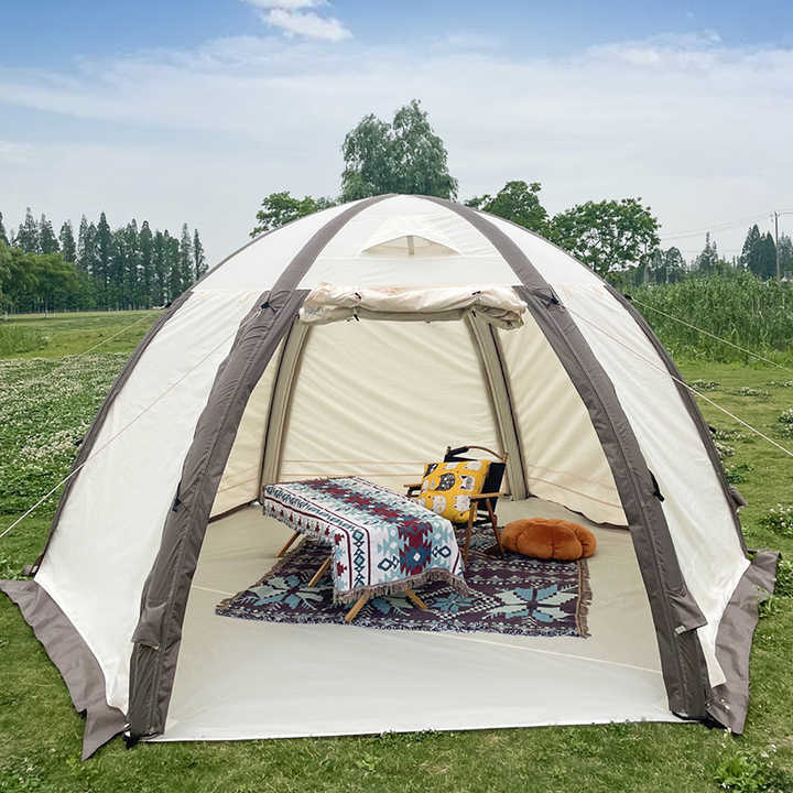 Kempingová kupolová nafukovacia hexagon stan